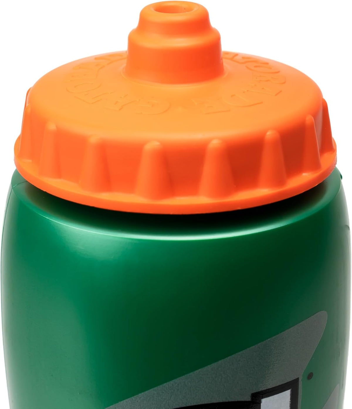Top-down view of the Gatorade squeeze bottle cap and pour spout