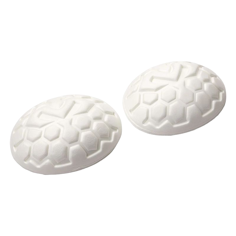 Pair of white McDavid Skill Kneepads with hexagonal textured design for football protection and mobility