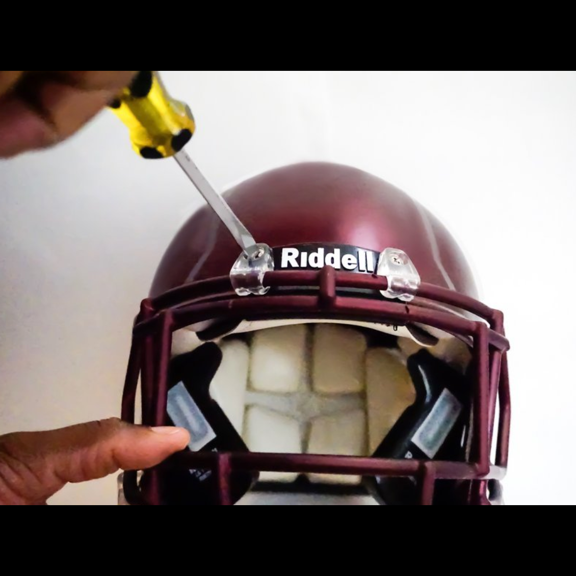 Installation of facemask (if helmet purchased together with facemask) FACEMASK IS SOLD SEPARATELY! - Premium from Reyrr Athletics - Shop now at Reyrr Athletics