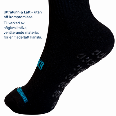 Playmkr Grip Sock Black — ankle height and cuff detail