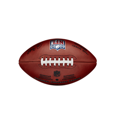 Wilson Duke NFL football showing The Duke branding and gold logo