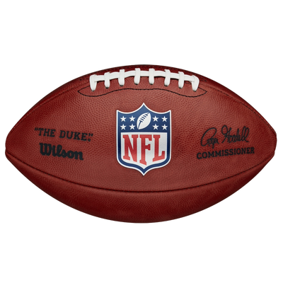 Wilson Duke NFL official game football brown leather front view