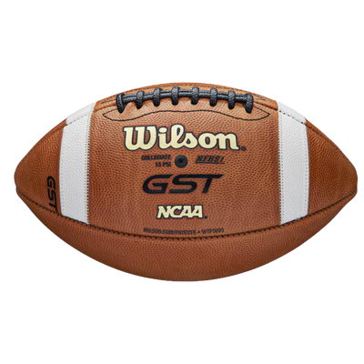 Wilson GST 1003 leather official football front view with brown leather and white laces
