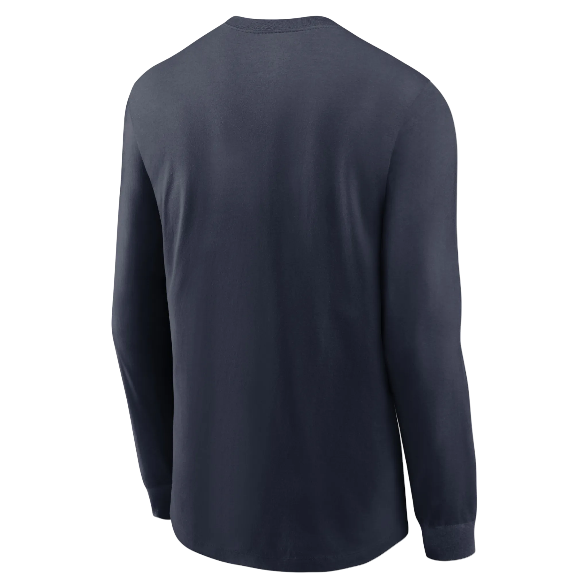 Navy long-sleeve shirt on a white background