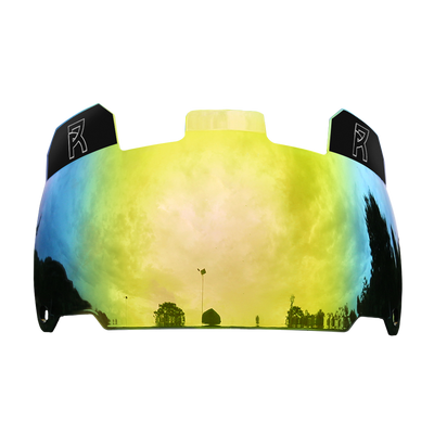 Reyrr vision EMERALD GOLD football visor with anti-fog, scratch-resistant high-impact polycarbonate and quick release system