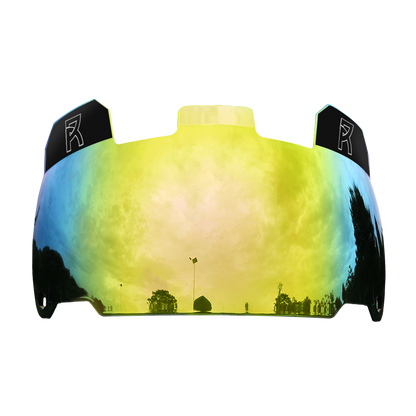 Reyrr vision EMERALD GOLD football visor with anti-fog, scratch-resistant high-impact polycarbonate and quick release system