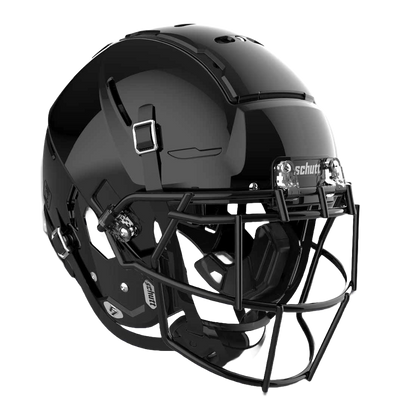 Schutt F7 VTD black football helmet with advanced impact protection and adjustable fit features