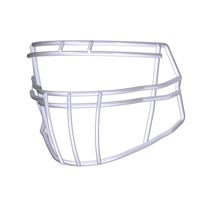 White S-Bar HS4 faceguard for Riddell Speed Icon Helmet designed for linebackers and linemen
