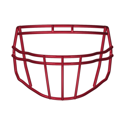 Red S-Bar HS4 faceguard compatible with Riddell Speed Icon Helmet for linebackers and linemen
